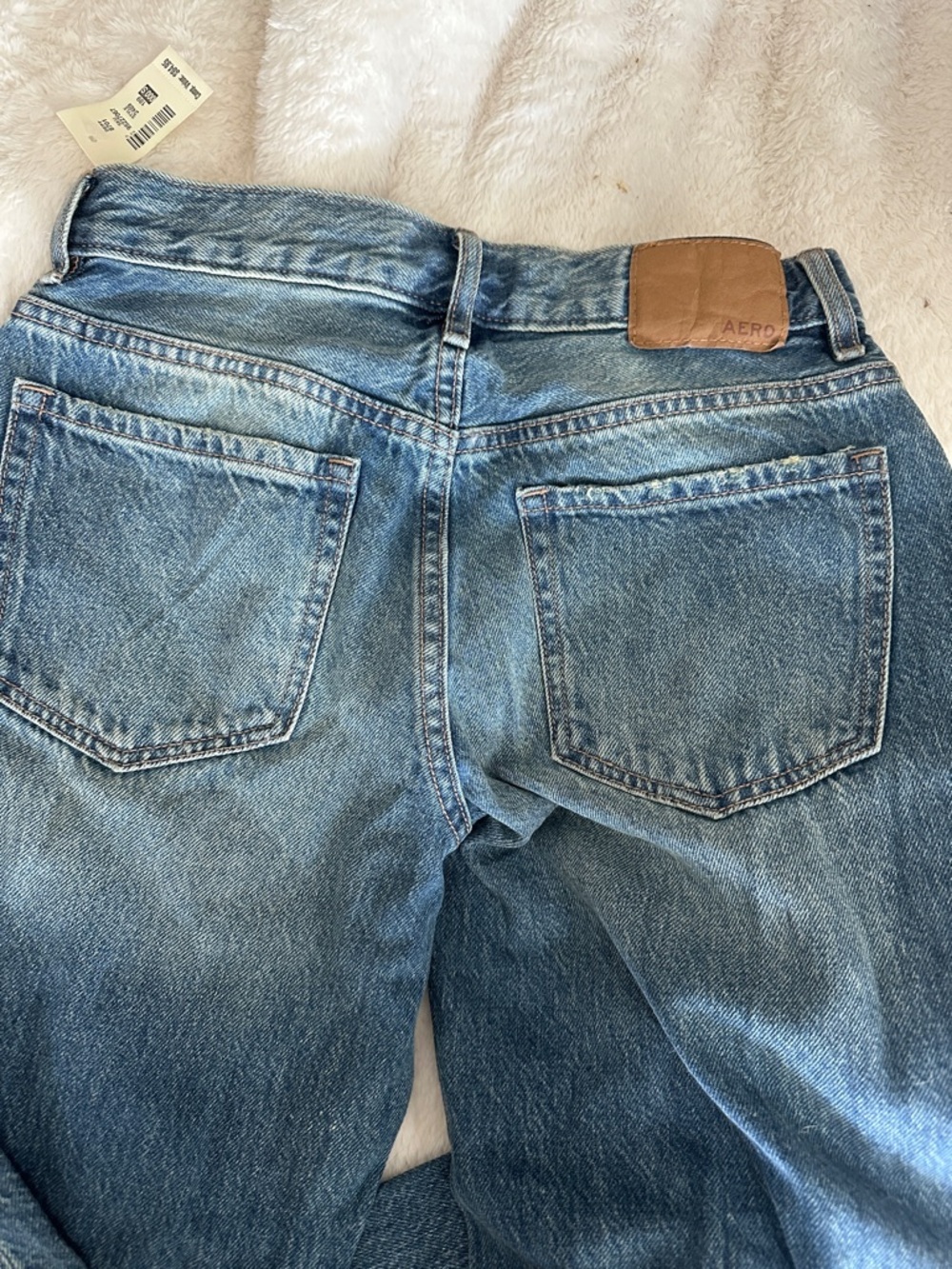 Women’s Distressed High Rise Wide Leg Jeans - Blue - Picture 3 of 3